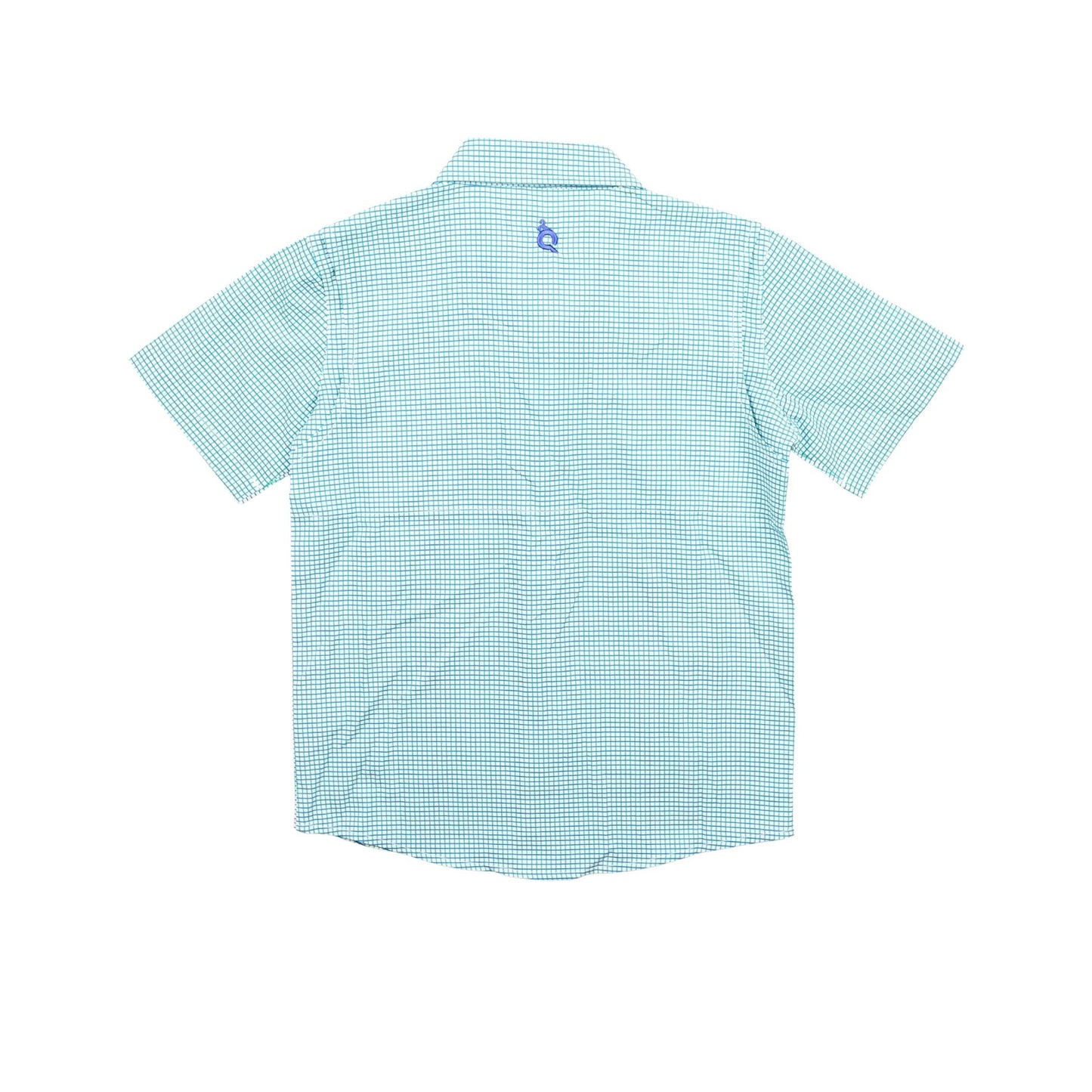 Guayabera - Navy/Jade Check Short Sleeve Shirt