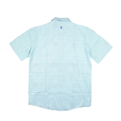 Men’s - Guayabera - Navy/Jade Check Short Sleeve Shirt