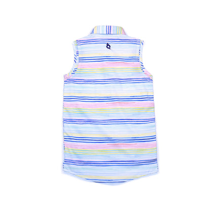 Watercolor Sleeveless Stripe Dress